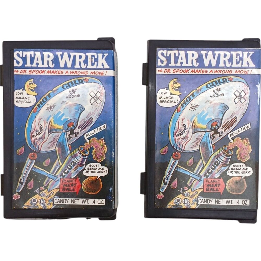 Lot of 2 Fleer Star Wars Parody Star Wrek Video Candy Cassette Tape Black 1988